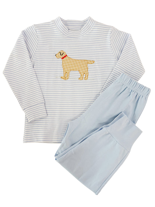 Blue Stripe Dog Pant Set
