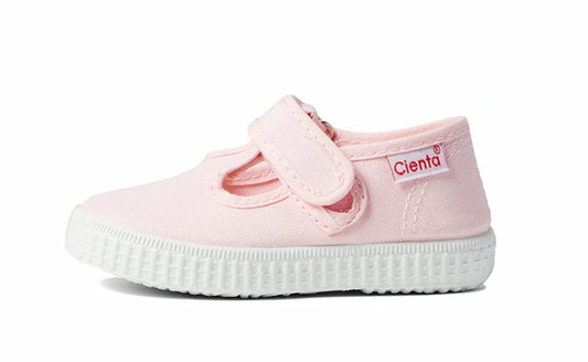 Light Pink Canvas T-Strap