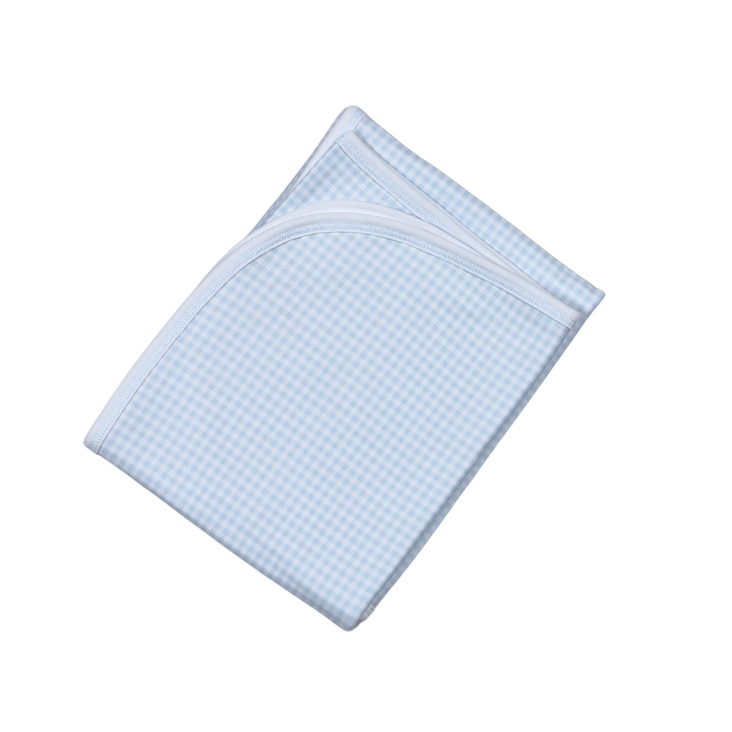 Blue Gingham Receiving Blanket