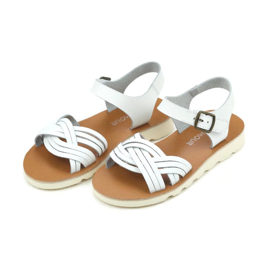 White Athena Braided Sandal