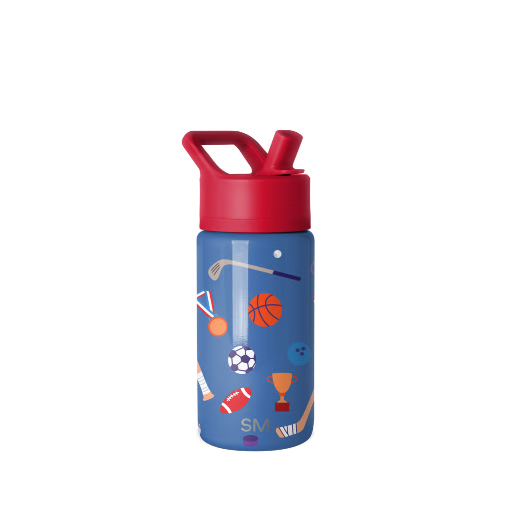 Summit Kids Water Bottle with Straw Lid-Sports Balls