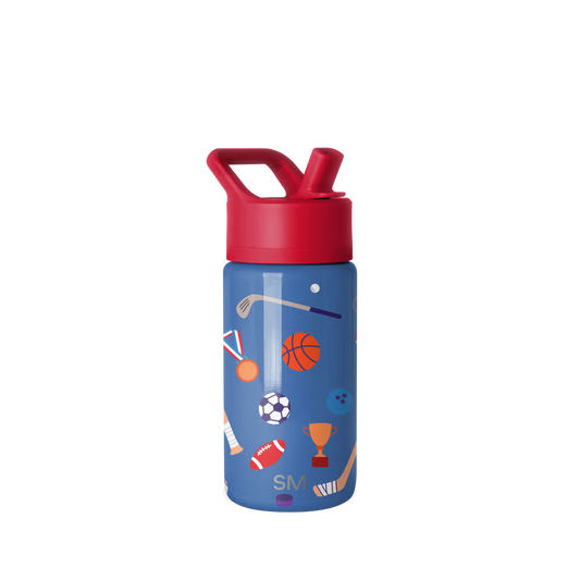 Summit Kids Water Bottle with Straw Lid-Sports Balls