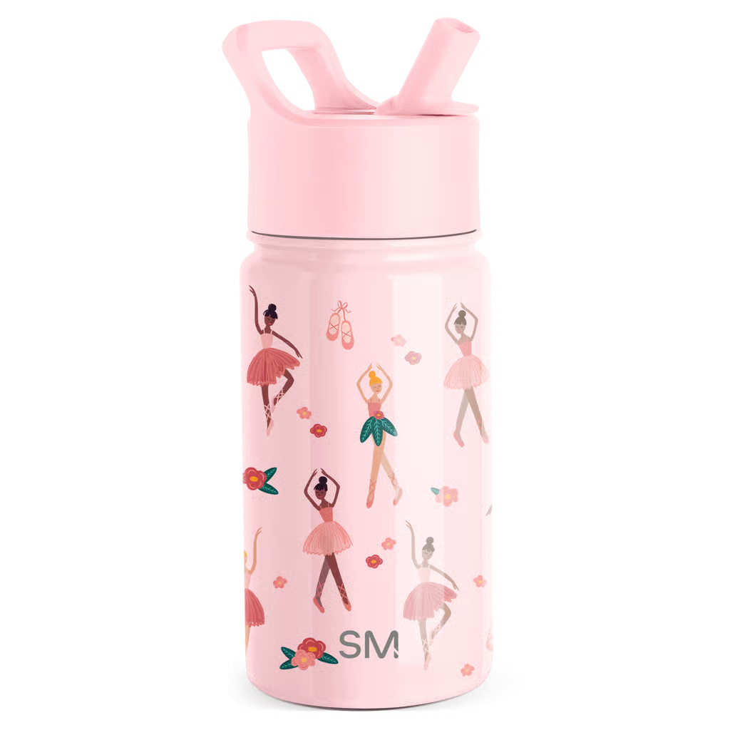 Summit Kids Water Bottle with Straw Lid-Ballerina