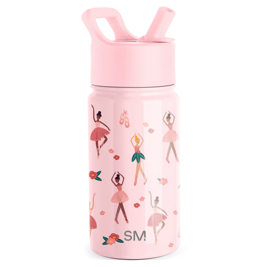 Summit Kids Water Bottle with Straw Lid-Ballerina