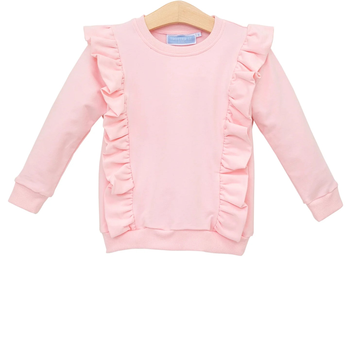 Laura Ruffle Pullover- Light Pink