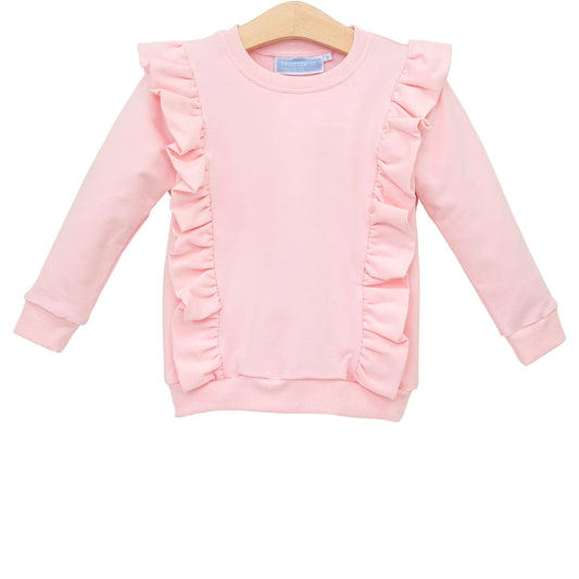 Laura Ruffle Pullover- Light Pink