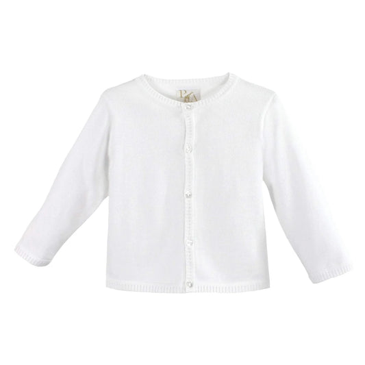 Ladder Edge Cardigan Sweater-White