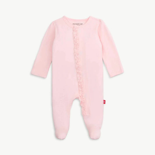 Pink Dogwood Modal Magnetic Ruffle Footie